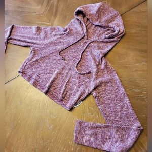 Gymshark Slounge Cropped Pullover Deep Plum medium